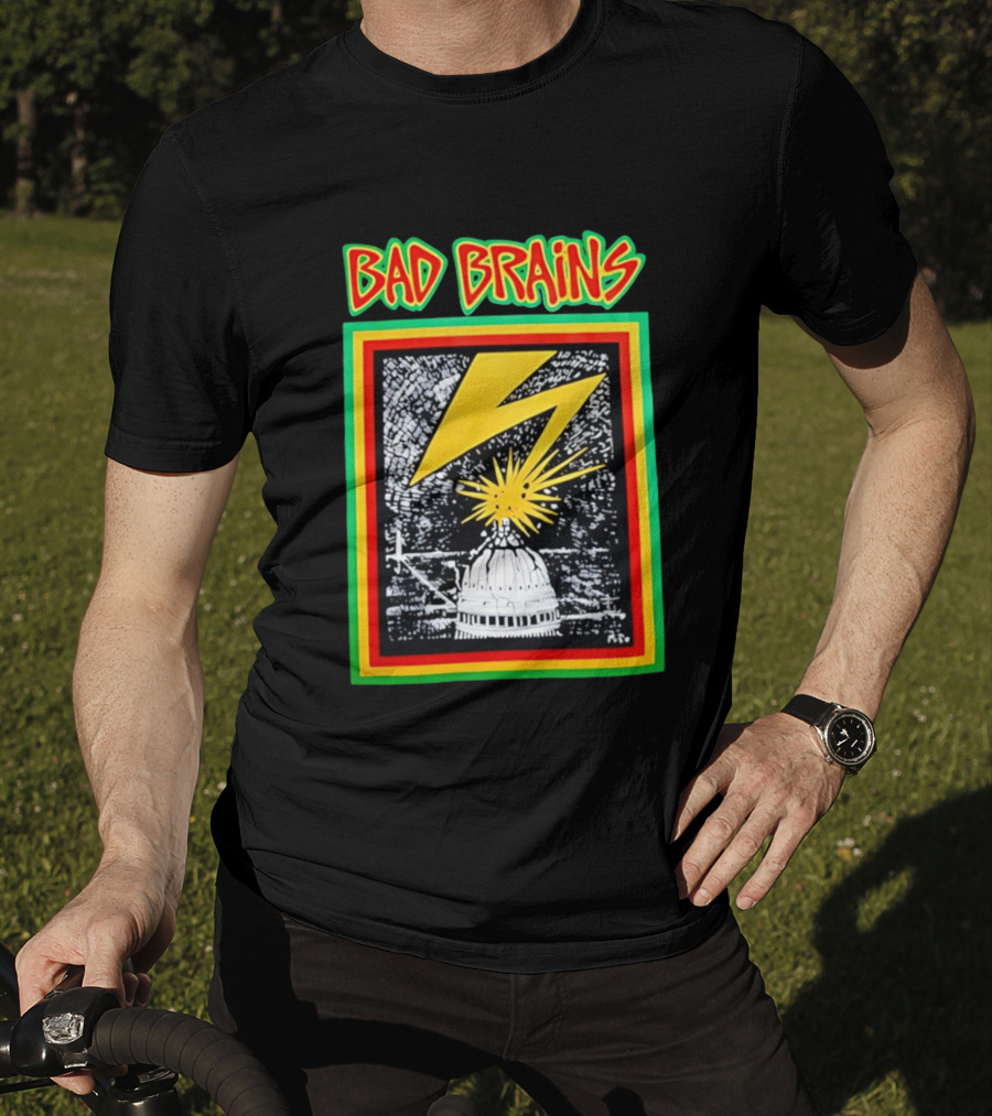 Bad Brains Lightning Capitol Explosion Bold Graphic Retro Vibe T-Shirt