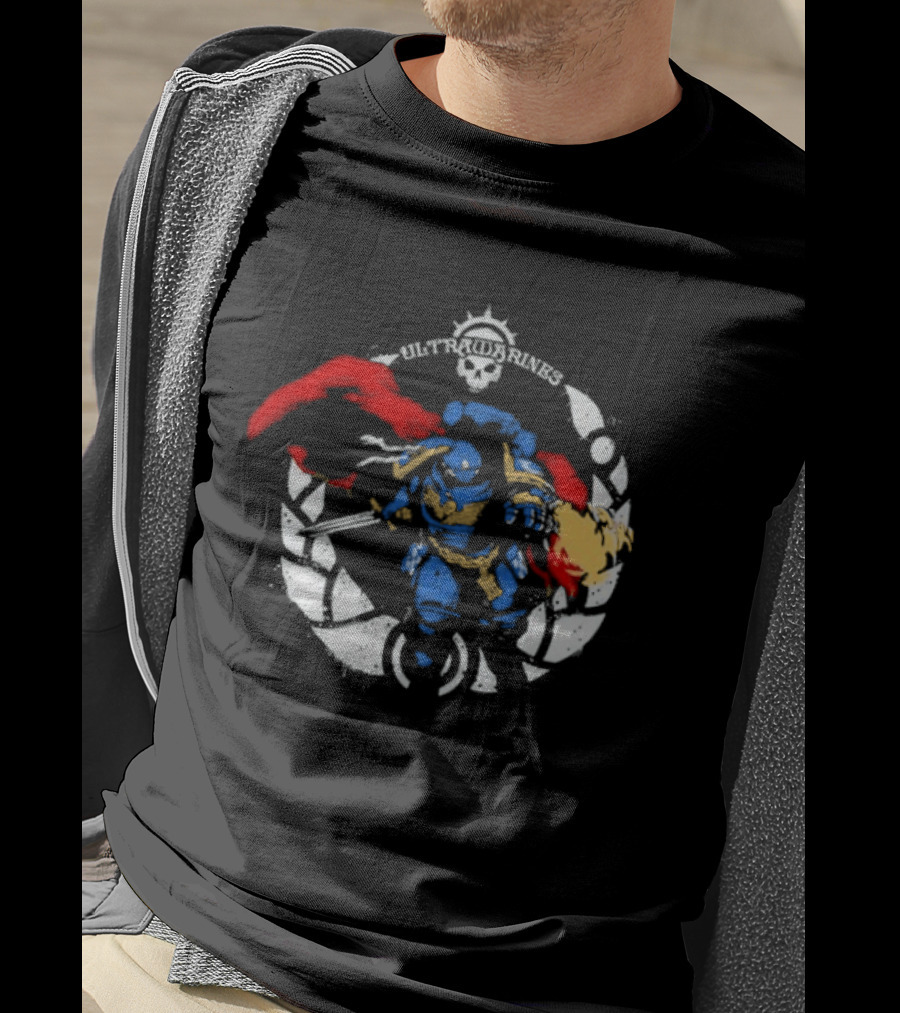 Warhammer Ultramarines Verse Skull Warrior With Helmet T-Shirt