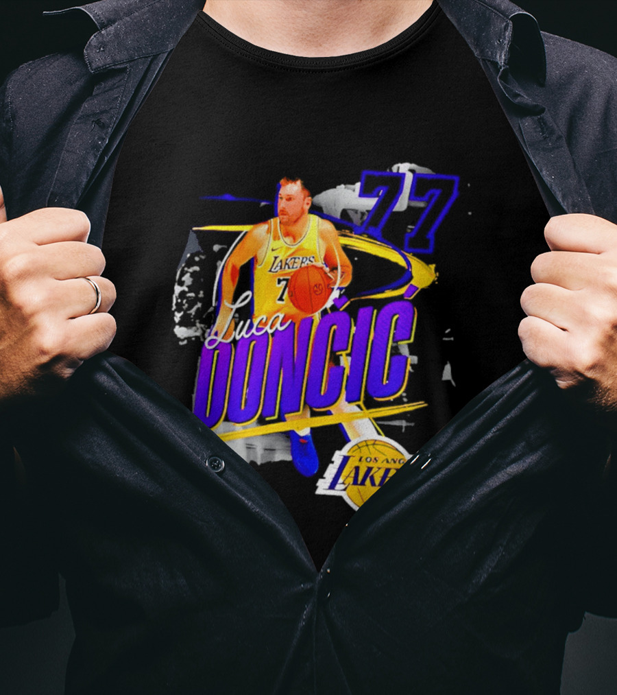 Luka Dončić Number 77 Los Angeles Lakers Basketball NBA 2026 T-Shirt