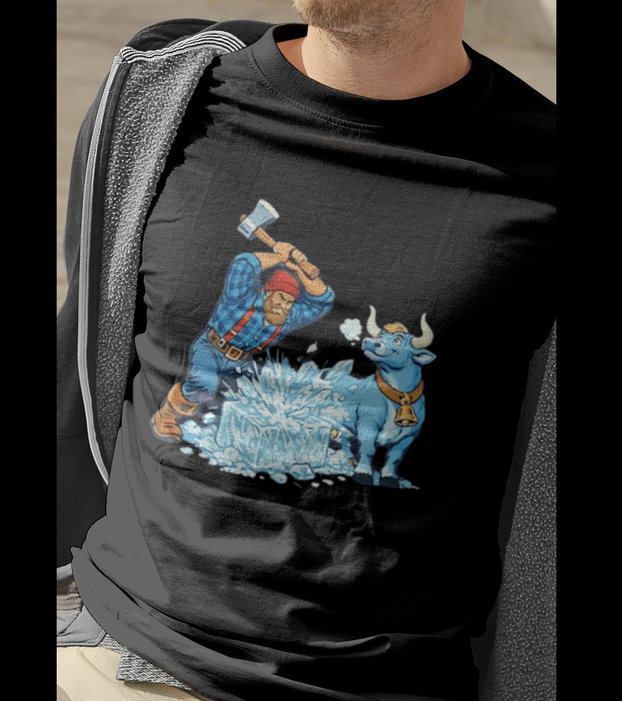 Minnesota Paul Bunyan Babe Blue Ox Breaking Ice Resistance T-Shirt