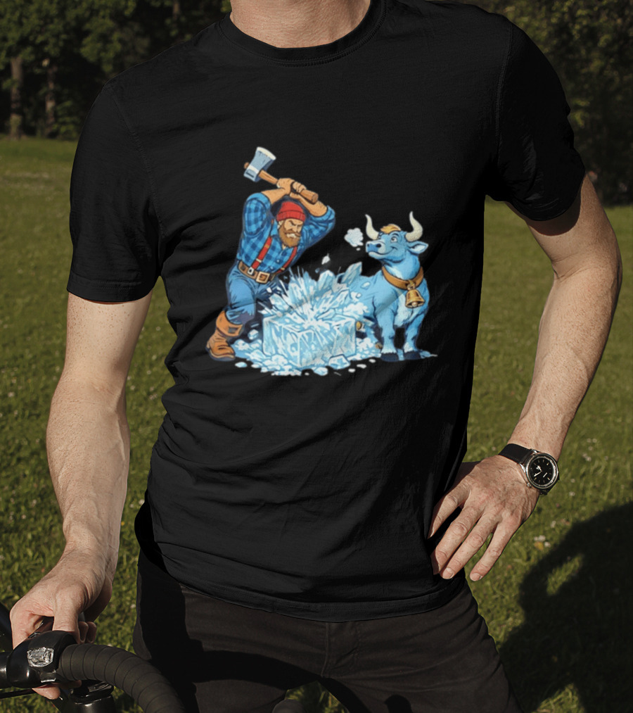 Minnesota Paul Bunyan Babe Blue Ox Breaking Ice Resistance T-Shirt