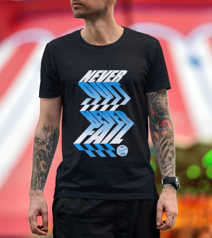 Robby Layton Never Quit Never Fail Blue Gradient T-Shirt