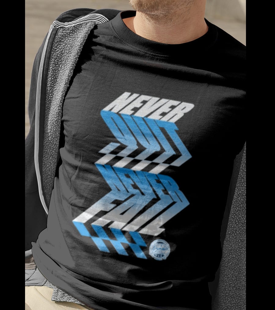 Robby Layton Never Quit Never Fail Blue Gradient T-Shirt