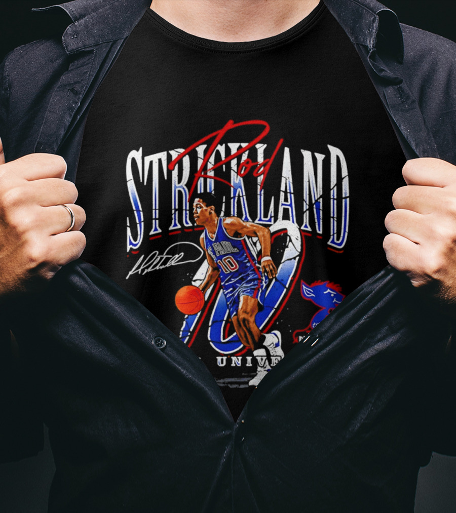 Rod Strickland DePaul University Blue Demons Basketball Number 10 T-Shirt