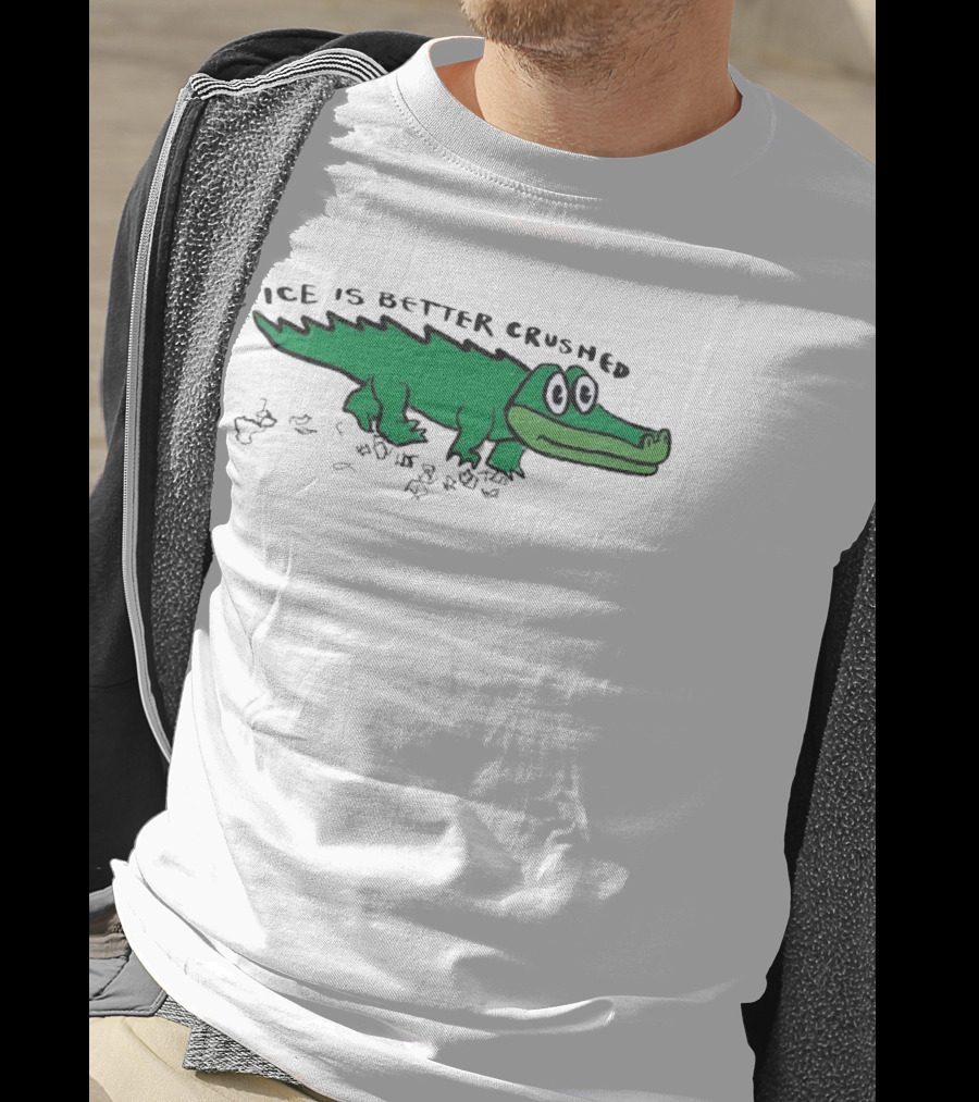 Alligator Ice Is Better Crushed Cartoon T-Shirt