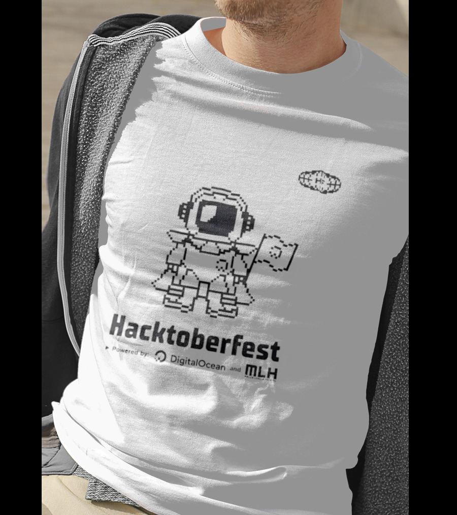 Hacktoberfest Astronaut Pixel Art Banner T-Shirt