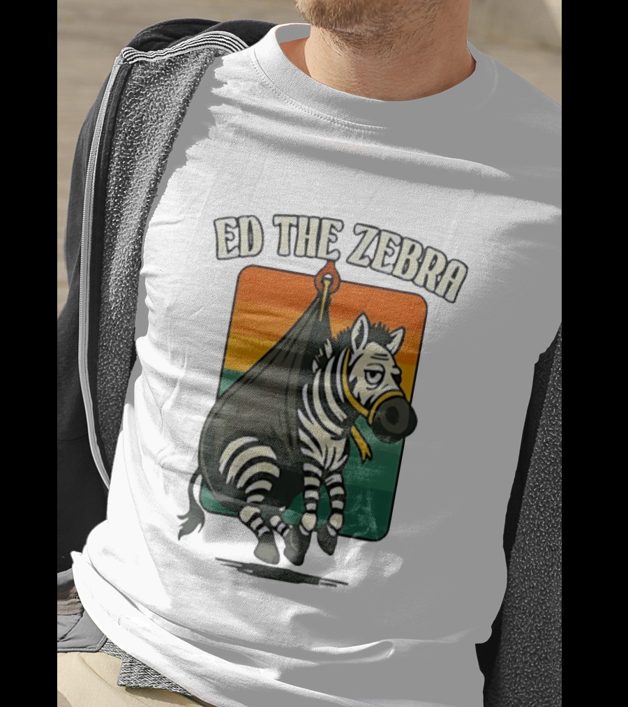 Ed The Zebra Retro Striped Capture Scene T-Shirt