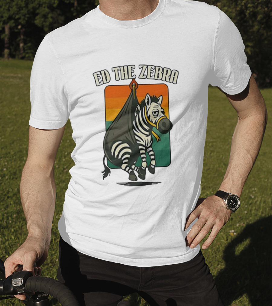 Ed The Zebra Retro Striped Capture Scene T-Shirt