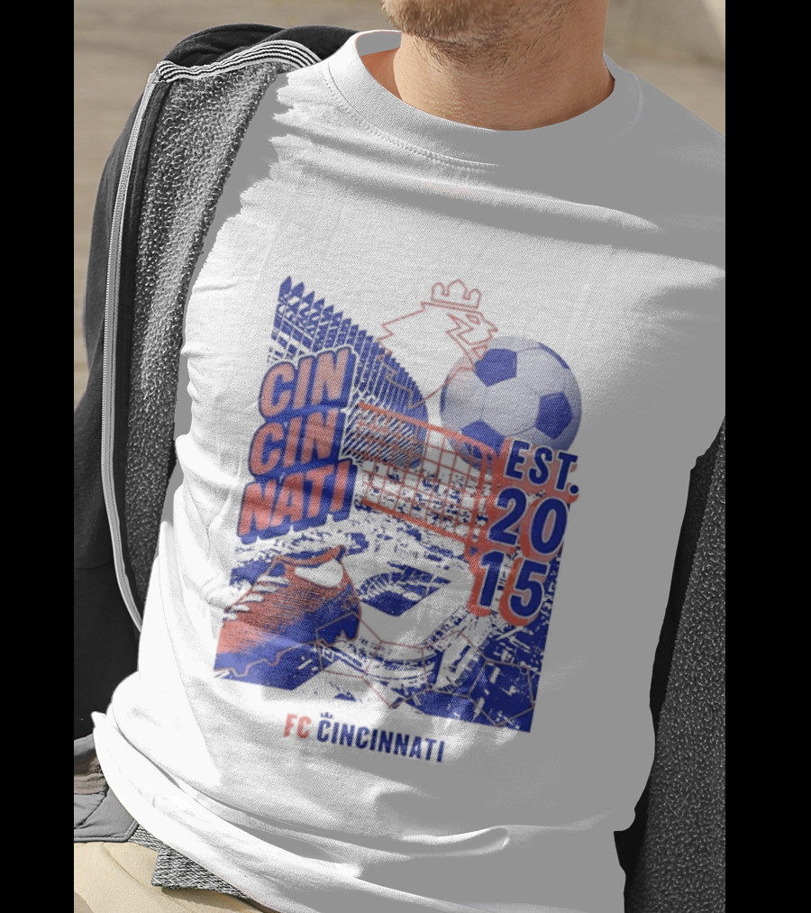 FC Cincinnati Est 2015 Soccer Ball Cleats Iconic Sports Team T-Shirt