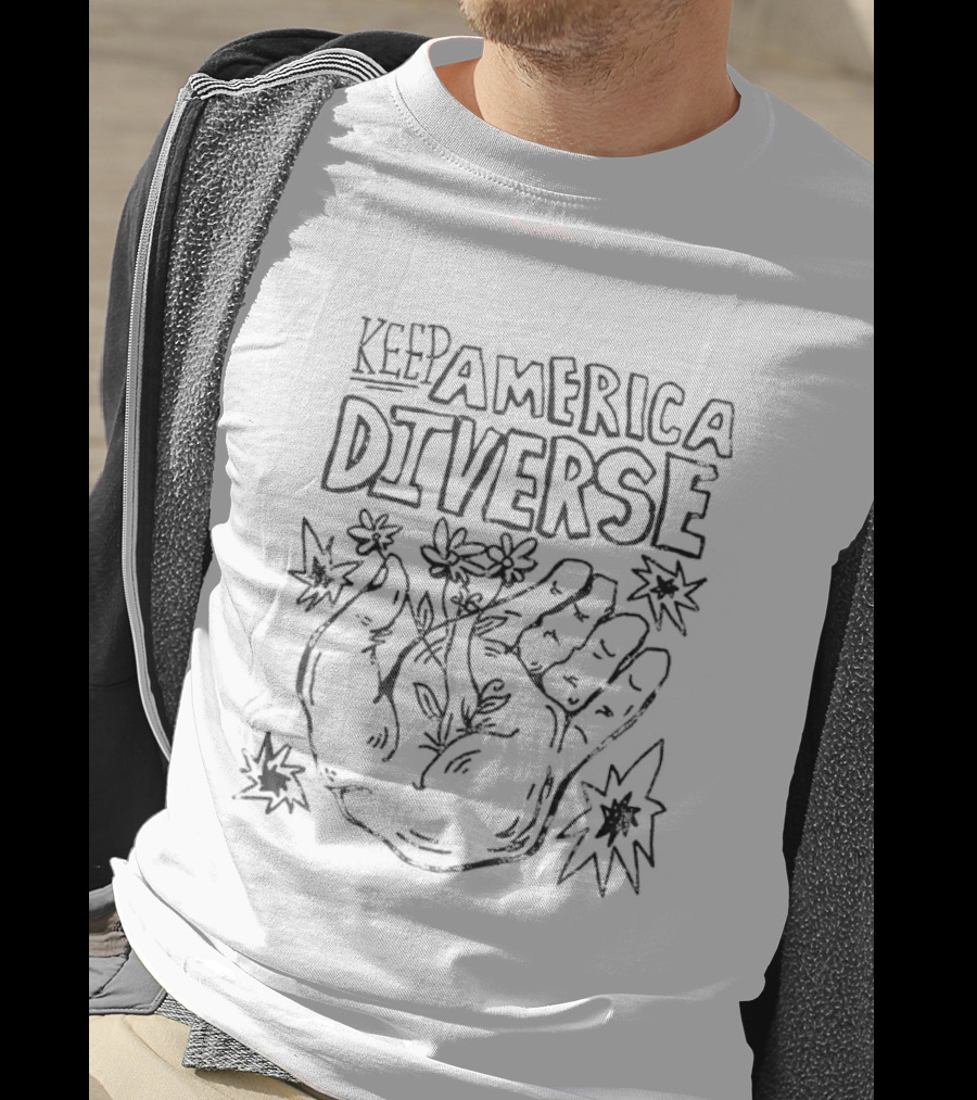 Keep America Diverse Hand With Flowers T-Shirt