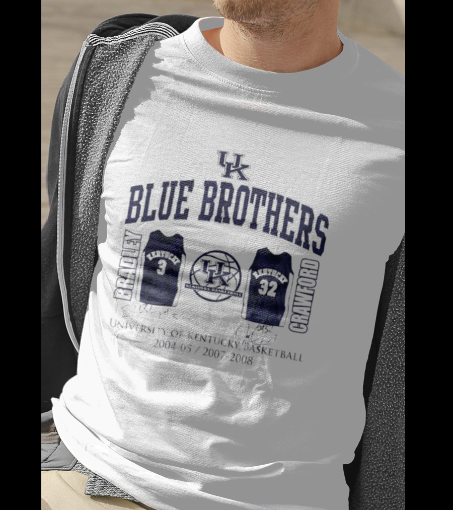 Kentucky Wildcats Blue Brothers Bradley Crawford Signatures Basketball 2003 2004 Jerseys T-Shirt