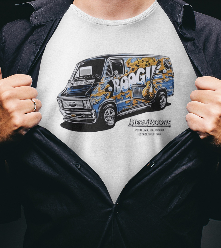 Boogie Van Music Theme Mesa Boogie Amplifier Guitar Established 1969 T-Shirt