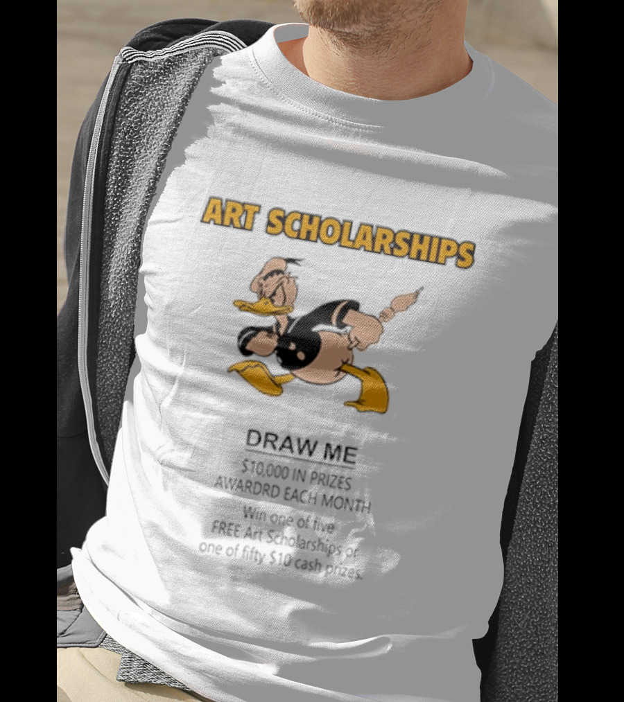 Art Scholarships Draw Me Cartoon Duck $10,000 Prizes Monthly T-Shirt