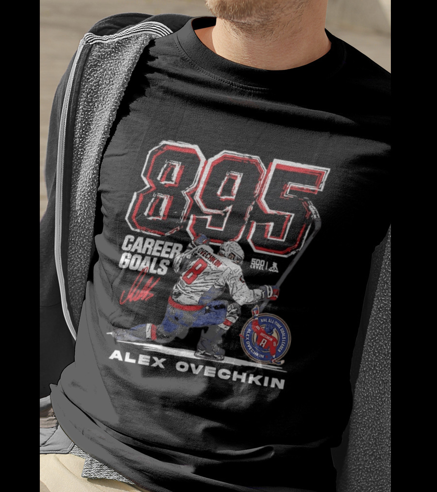 Alexander Ovechkin 895 Career Goals Washington Capitals NHL All Time Goal Leader T-Shirt