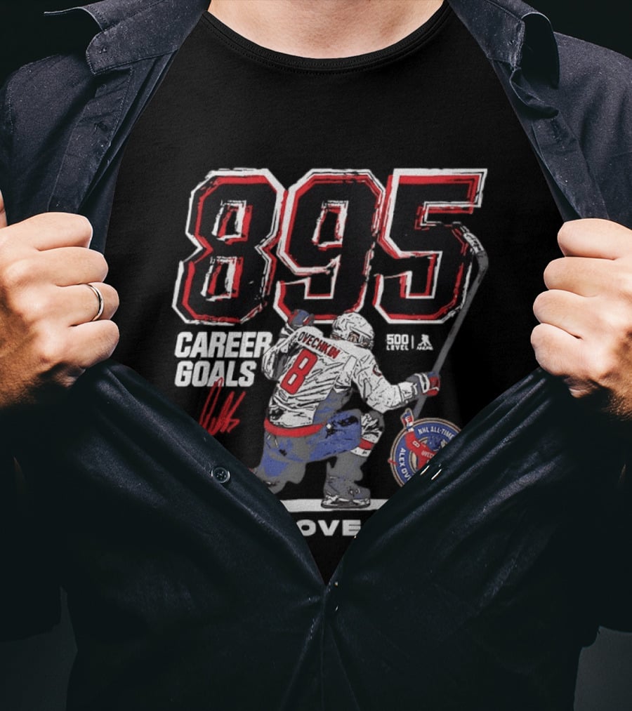 Alexander Ovechkin 895 Career Goals Washington Capitals NHL All Time Goal Leader T-Shirt