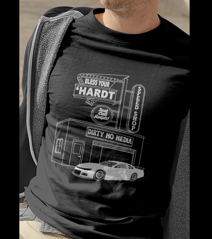 Bless Your 'Hardt Speed Shop Dirty Mo Media Racing Car T-Shirt