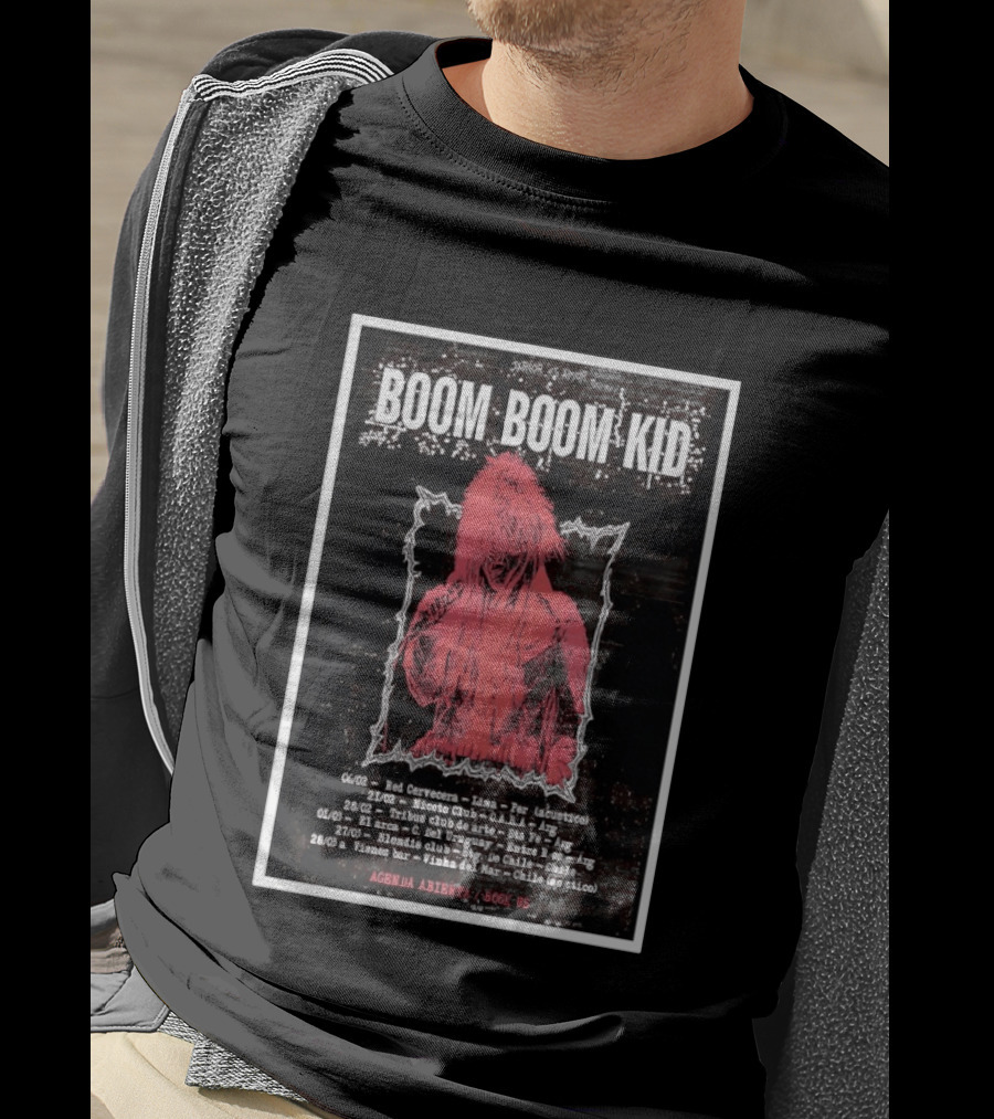 Boom Boom Kid Warrior US Tour 26 Agenda Abierta Seek Us T-Shirt