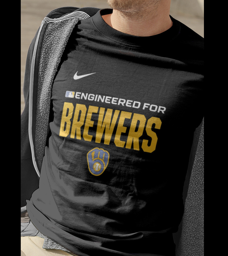 Nike MLB Engineered For Brewers Milwaukee T-Shirt