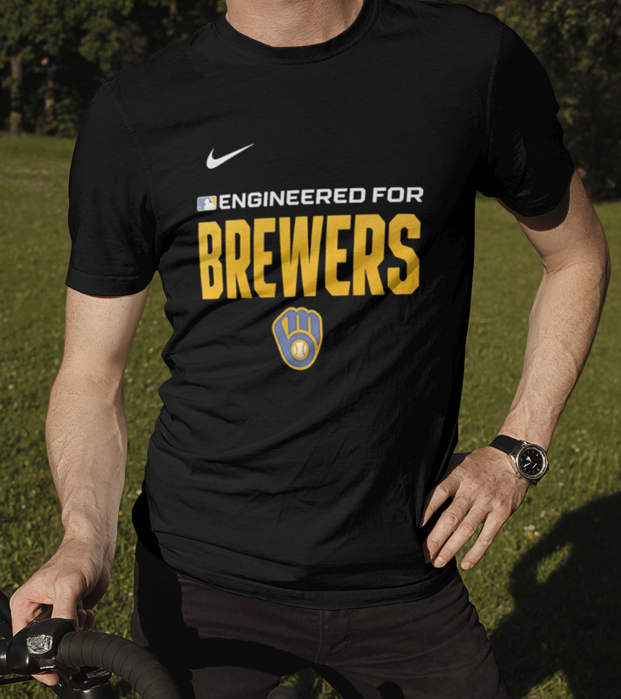 Nike MLB Engineered For Brewers Milwaukee T-Shirt