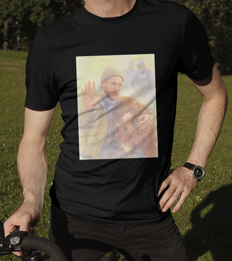 Justice For Alex Pretti Rest In Peace Anti ICE Cross Compassionate Protest T-Shirt