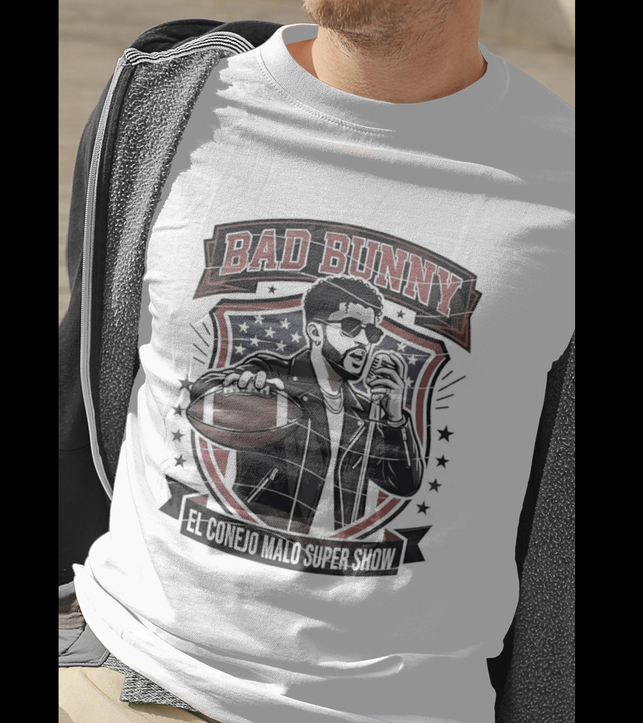 Bad Bunny El Conejo Malo Super Show Football Singer T-Shirt