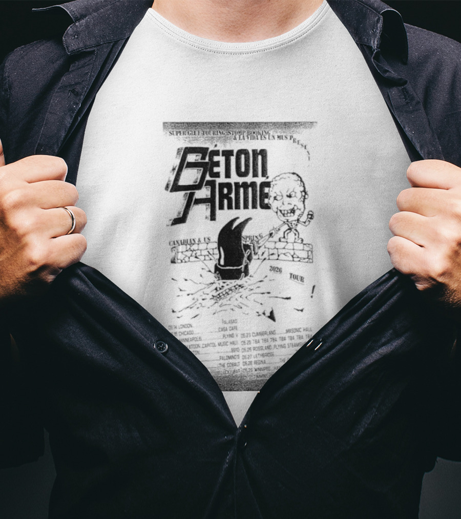 Beton Arme Canadian & US Spring 2026 Tour Skeleton Watermelon T-Shirt
