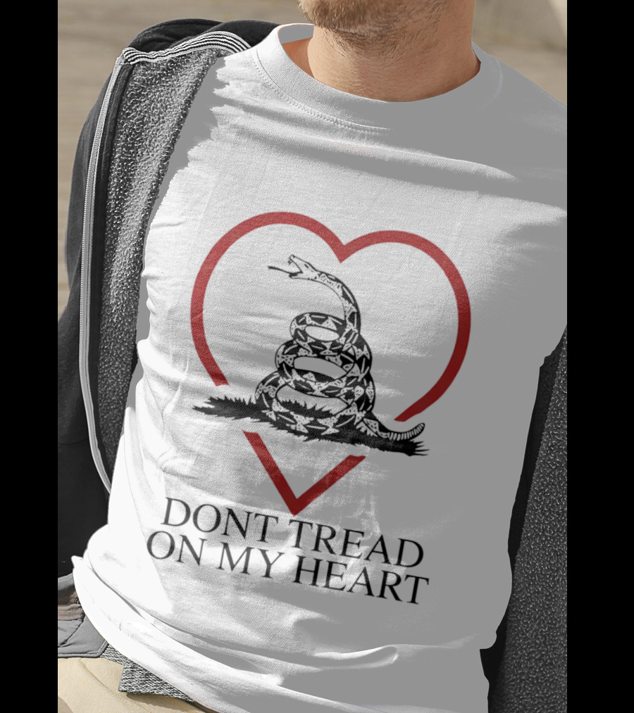 Dont Tread On My Heart Gadsden Flag Valentine Snake Inside Heart T-Shirt