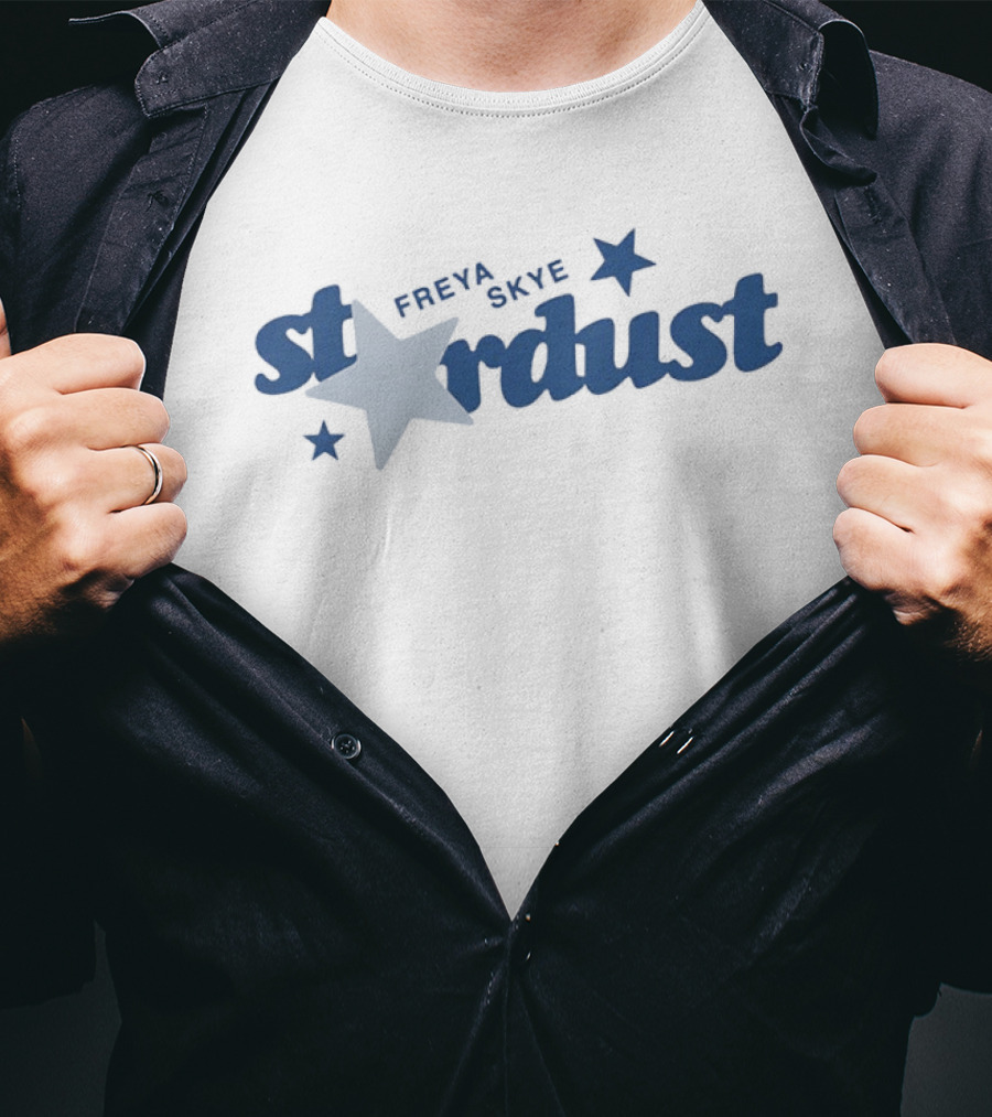 Freya Skye Stardust Stars Navy Blue Text With Star T-Shirt