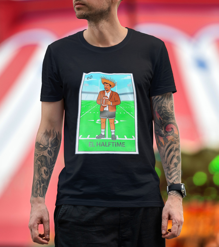 Bad Bunny El Halftime Football Card 60 Stadium Scene T-Shirt