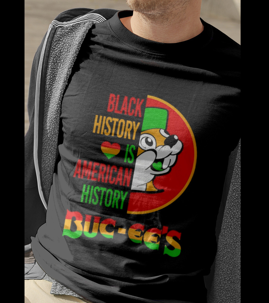 Buc Ee's Black History Is American History Heart Icon With Buc Ee's T-Shirt