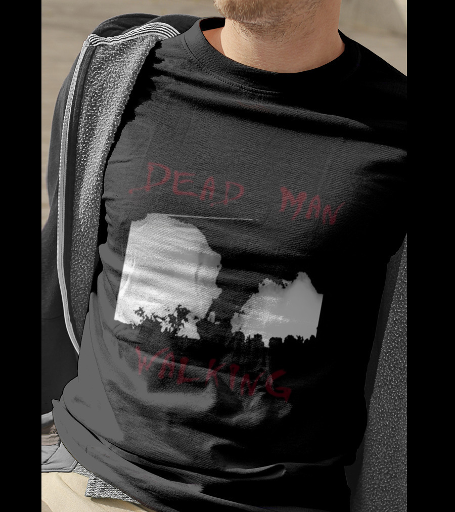 Dead Man Walking Zombie Hand Print Grunge T-Shirt