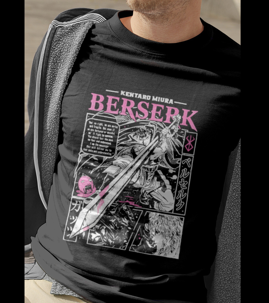 Kentaro Miura Berserk Manga Panel Warrior Sword T-Shirt