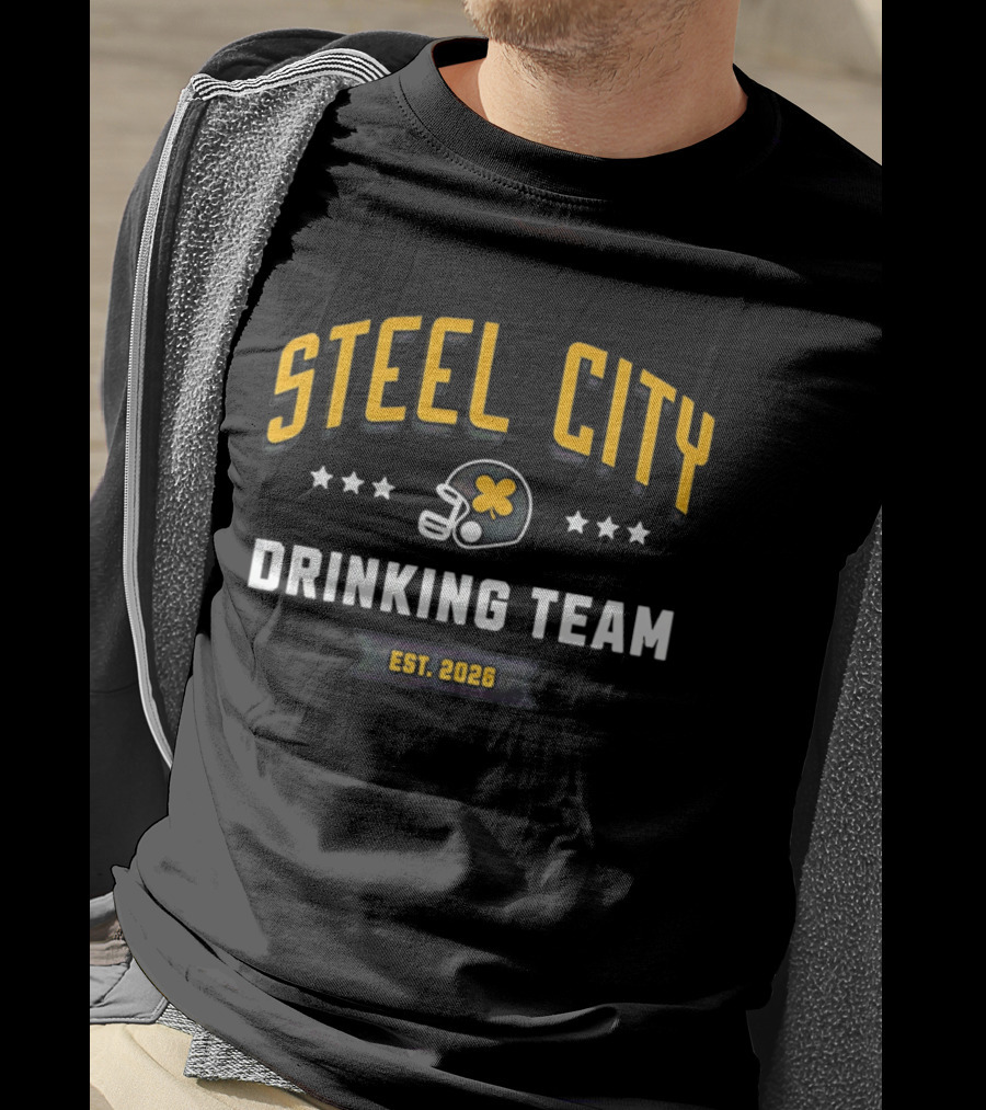 Steel City Drinking Team Est 2026 Football Helmet Stars T-Shirt
