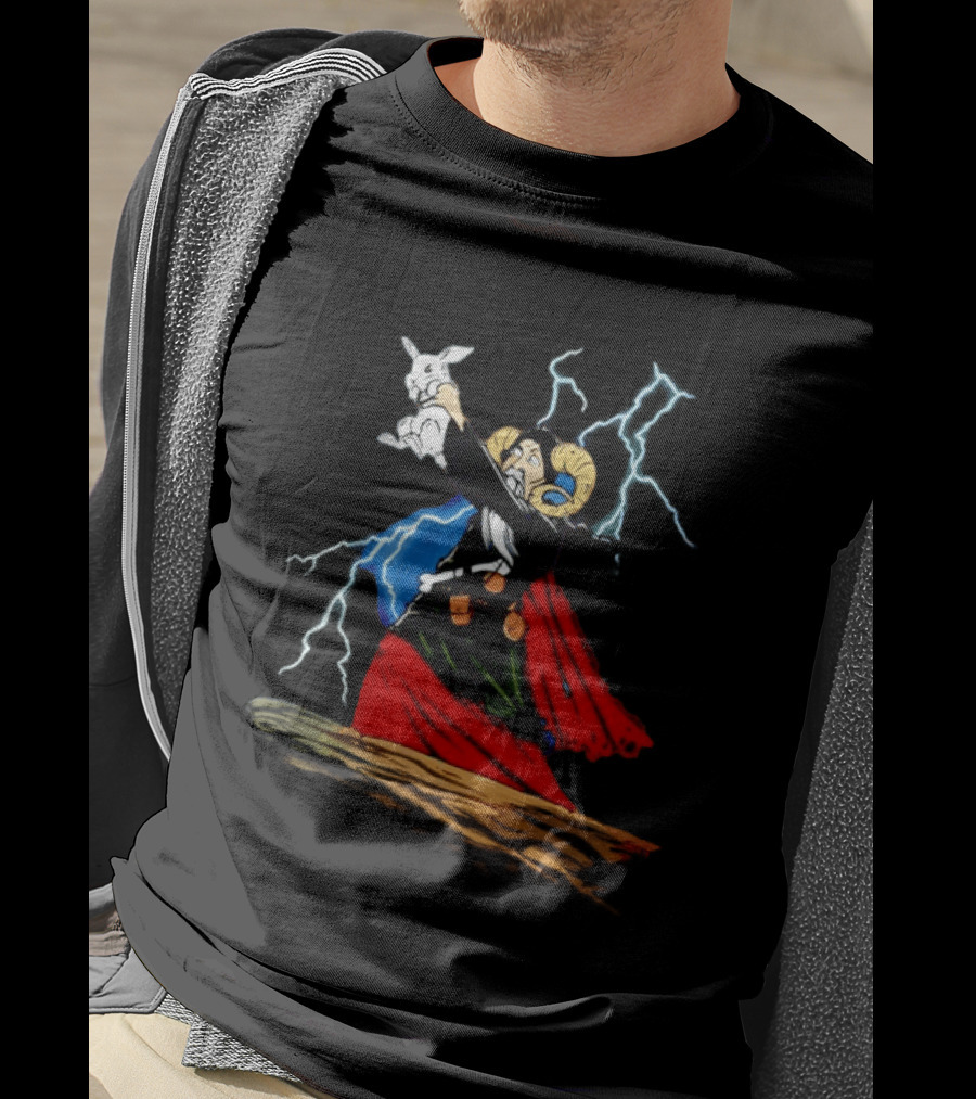 Tim The Enchanter Monty Python Wizard Holding Killer Rabbit Iconic Movie Scene T-Shirt