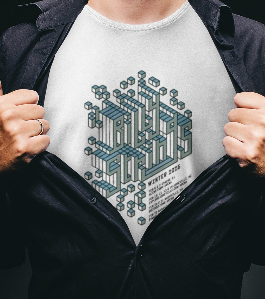 Billy Strings Winter 2026 Tour Cube Isometric Structure T-Shirt