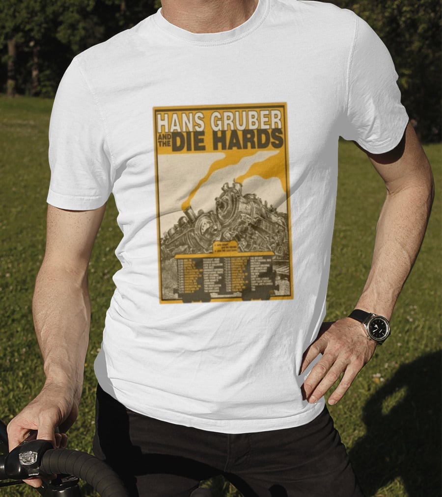 Hans Gruber And The Die Hards Train Tour Dates West Coast Midwest 2026 T-Shirt