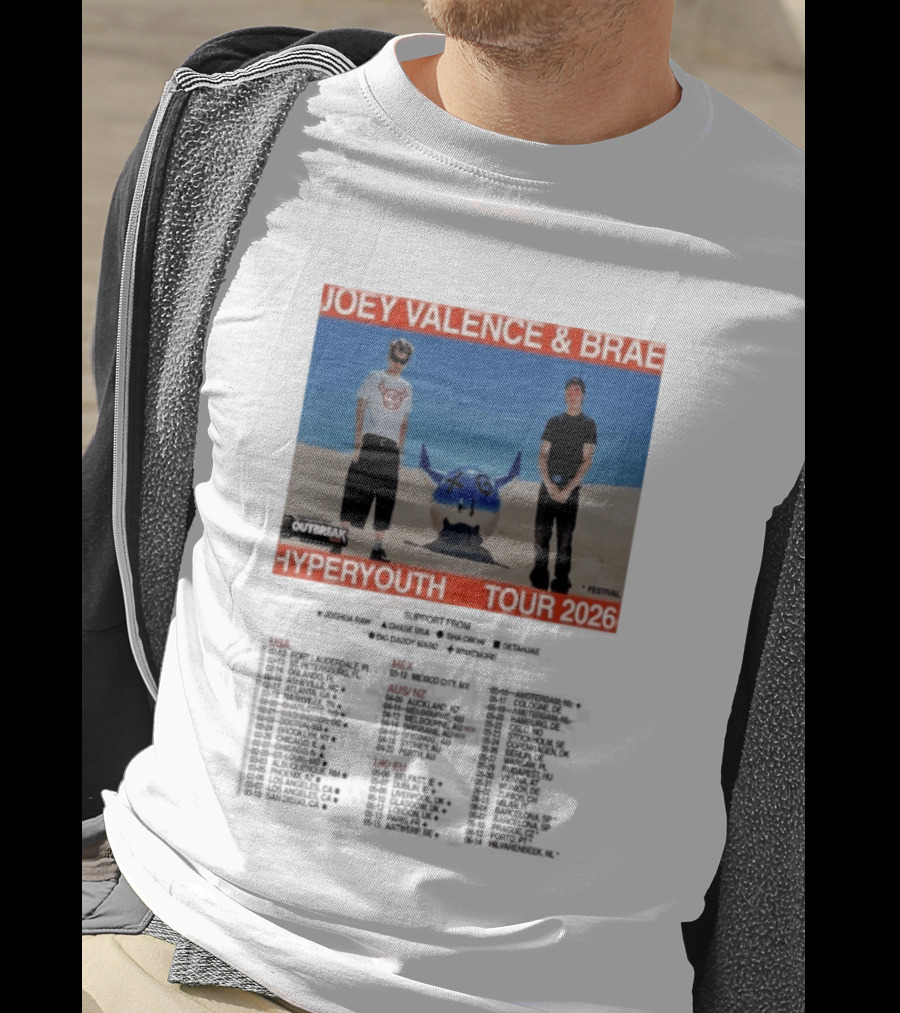 Joey Valence & Brae Hyperyouth Tour 2026 Festival Outbreak T-Shirt