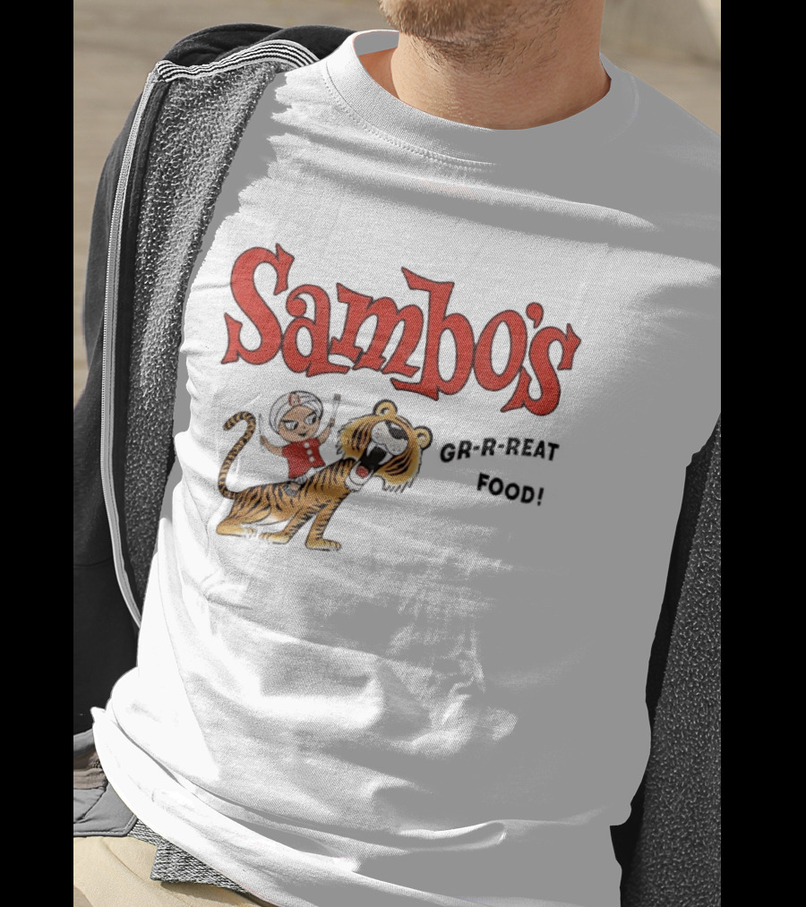 Kid Riding Tiger Sambo's Grrreat Food T-Shirt