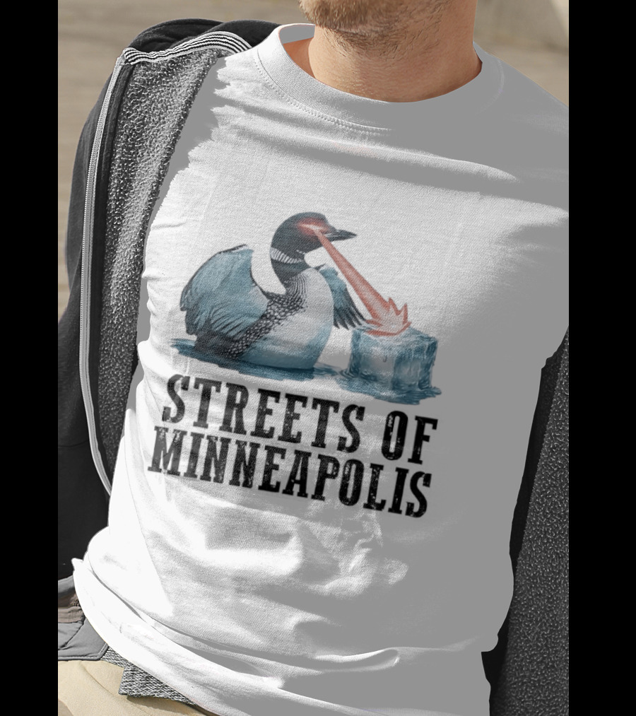 Loon Laser Eyes Melting Ice Streets Of Minneapolis T-Shirt