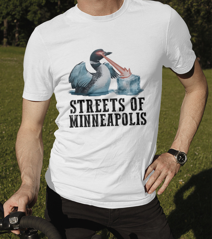 Loon Laser Eyes Melting Ice Streets Of Minneapolis T-Shirt