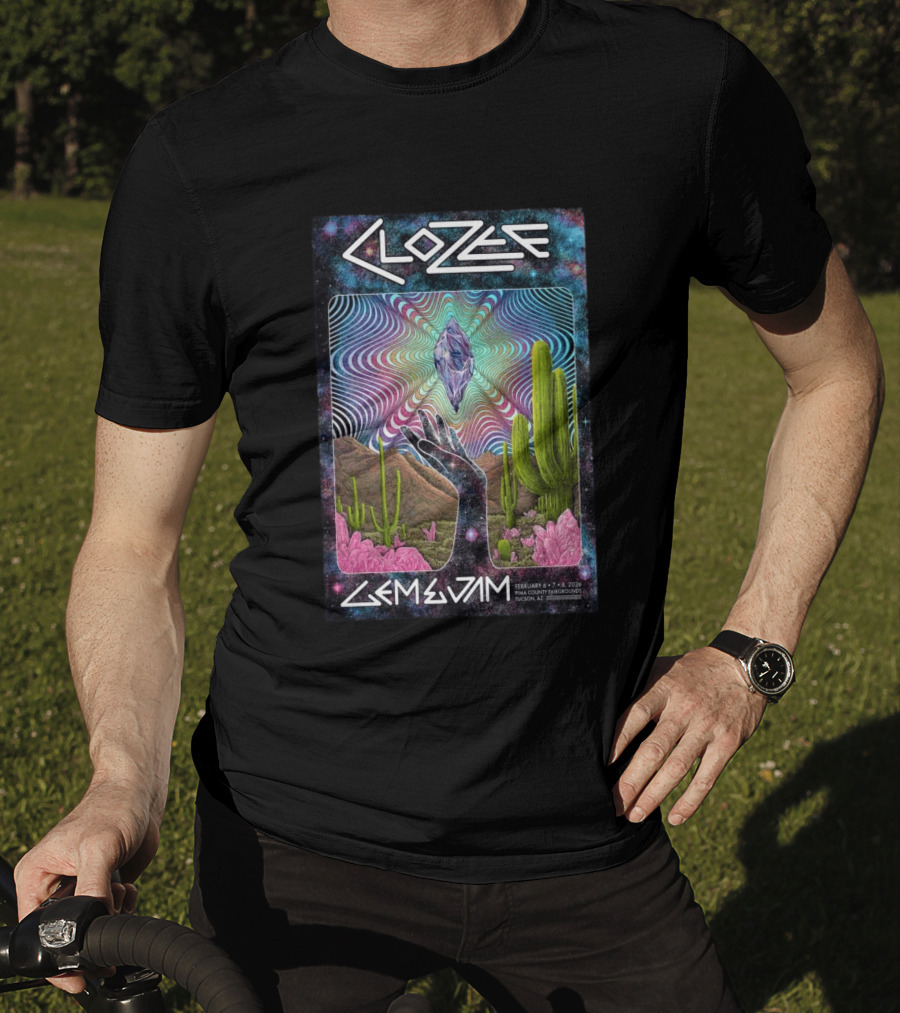 CloZee Gem And Jam Festival Tucson February 6 8 2026 Pima County Fairgrounds Cactus Crystal T-Shirt
