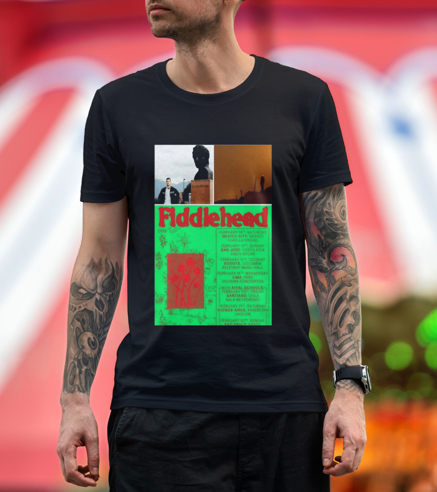 Fiddlehead February 2026 Shows Mexico City San Jose Bogota Lima Santiago Buenos Aires São Paulo T-Shirt