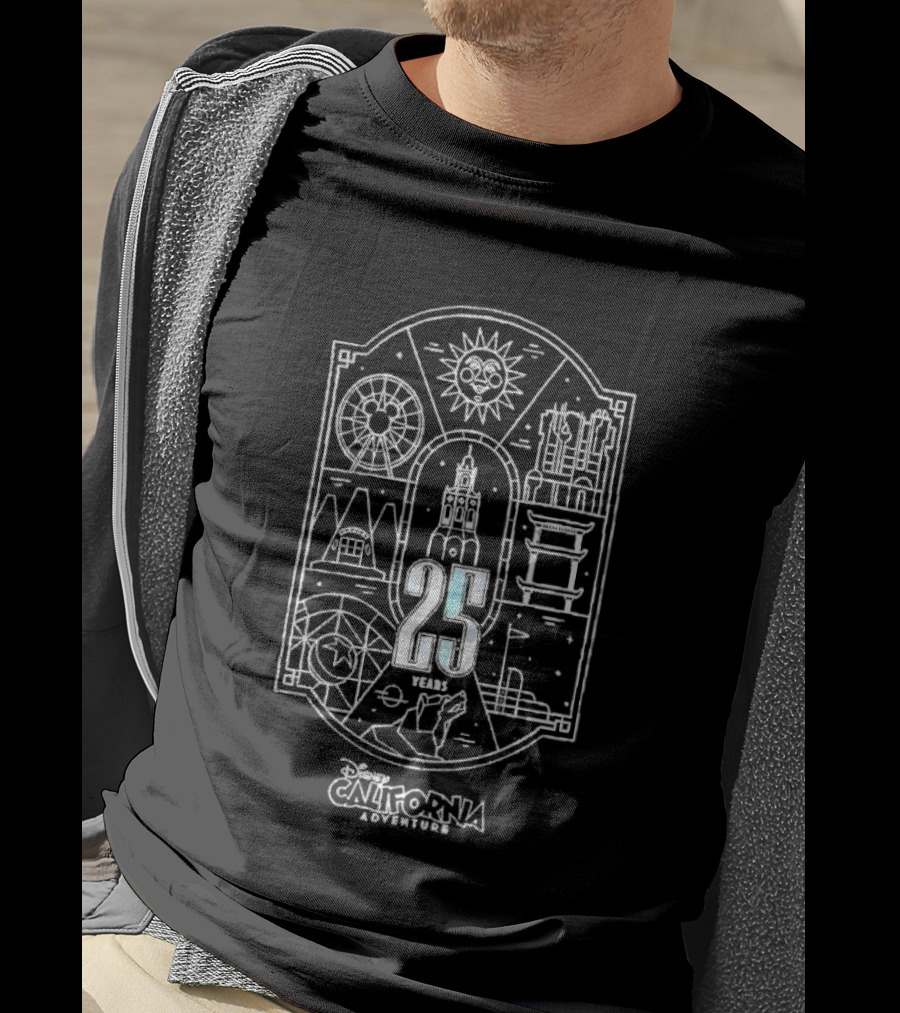 Disney California Adventure 25 Years Anniversary Ferris Wheel Castle Sun T-Shirt