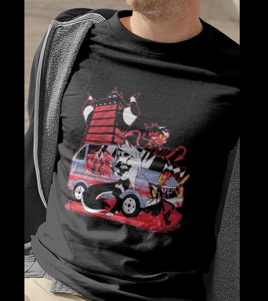 Hazbin Hotel Characters And IMP Van T-Shirt