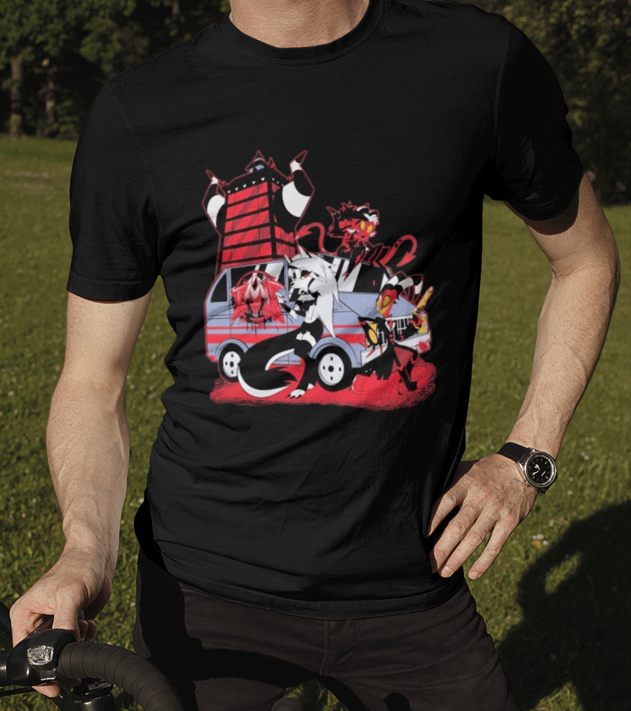 Hazbin Hotel Characters And IMP Van T-Shirt