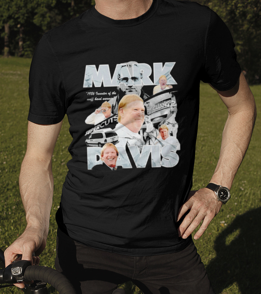 Mark Davis 1986 Inventor Of The Muff Hand Warmer Raiders Monochrome Humor T-Shirt