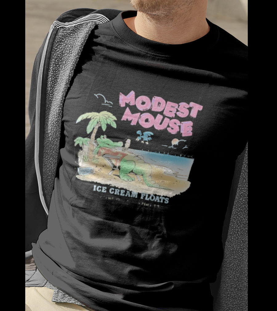 Modest Mouse Ice Cream Floats Relaxing Beach Alligator T-Shirt