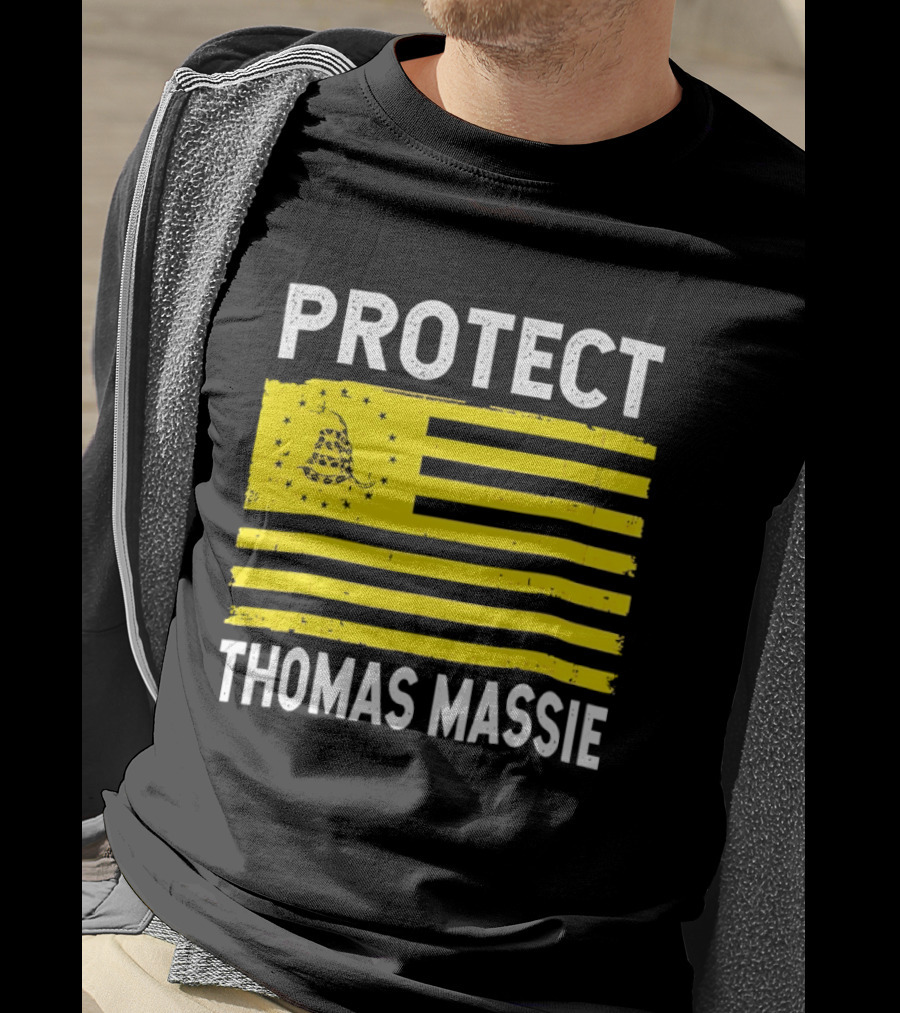 Protect Thomas Massie Gadsden Flag Yellow T-Shirt