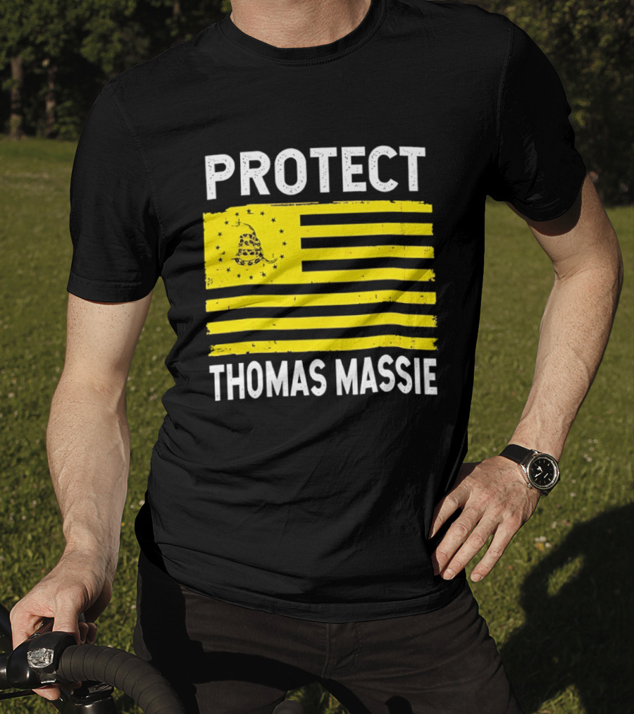 Protect Thomas Massie Gadsden Flag Yellow T-Shirt
