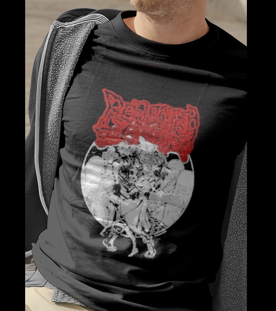 Lamb Mask Heart Motif Until Death Valentine's Symbolism T-Shirt